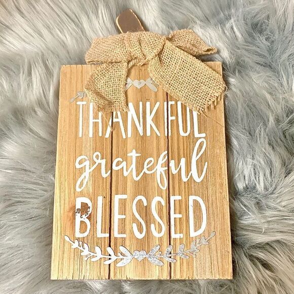 Wooden Square Pumpkin Tabletop Decor - Picture 1 of 4